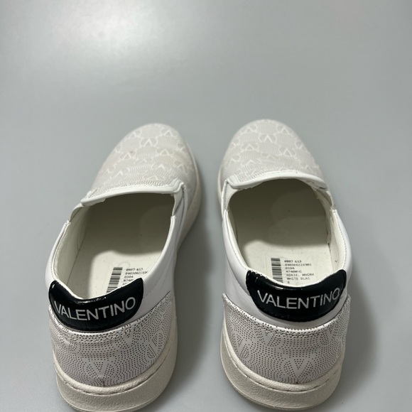 Valentino by Mario Valentino Adriel Monogram Leather Slip On Sneakers White 8 - Picture 4 of 7